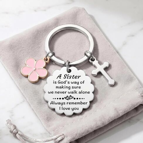 Sister Gifts Keychain, Christmas Birthday Gifts Key chain for Sister, Christian Gifts Ideas, Stocking Stuffers for Sister in Saudi Arabia