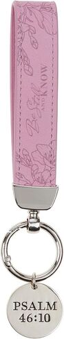 Christian Art Gifts Metal Keychains with Faux Leather Wrist Strap & Clip for Women: Scripture & Multicolor Floral Designs in Kuwait