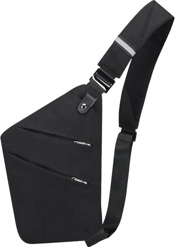 Anti Theft Crossbody Bags for Women Men Travel Sling Bag with Personal Pocket Theft Resistant Sling Backpack Shoulder Bag for Sports Hiking Traveling Running, Black in Saudi Arabia