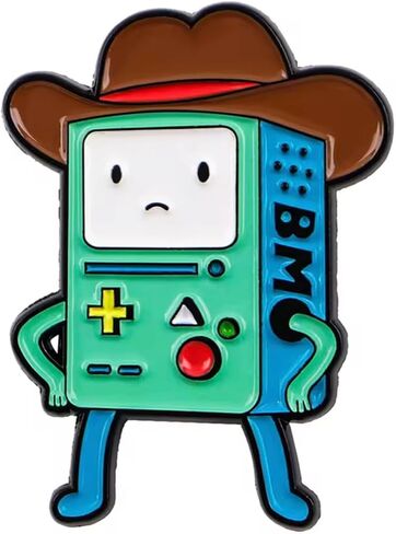 BMO Be MOre Beemo Moe Mastro Llabtoof Giovanni Jr New King of Ooo Come Along With Me Adventure Time Jake Finn Cartoon Animated TV Show 1.3" Enamel Pin Badge in Kuwait
