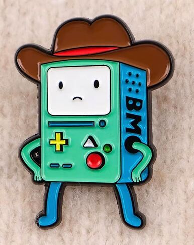 BMO Be MOre Beemo Moe Mastro Llabtoof Giovanni Jr New King of Ooo Come Along With Me Adventure Time Jake Finn Cartoon Animated TV Show 1.3" Enamel Pin Badge in Kuwait