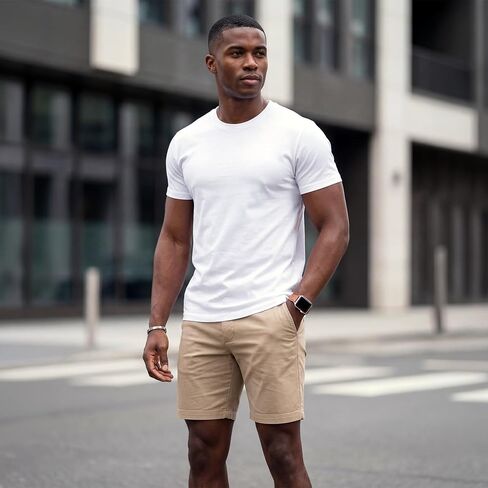Cotton King Mens Cotton Blend Crew Neck T-Shirt Ultrasoft Athletic Fit T Shirts for Men Short Sleeve Solid Casual Tee in Kuwait