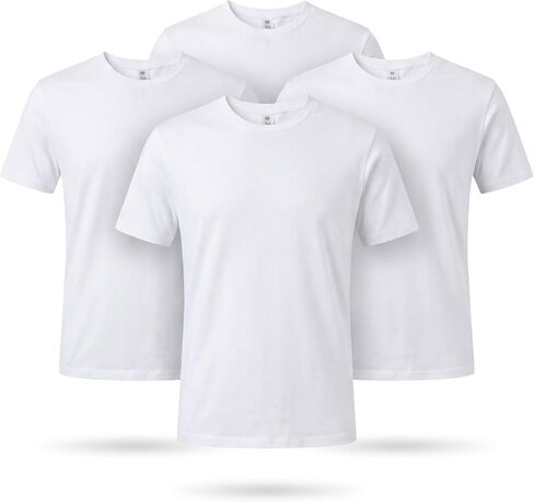 Cotton King Mens Cotton Blend Crew Neck T-Shirt Ultrasoft Athletic Fit T Shirts for Men Short Sleeve Solid Casual Tee in Kuwait