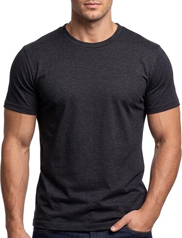 Cotton King Mens Cotton Blend Crew Neck T-Shirt Ultrasoft Athletic Fit T Shirts for Men Short Sleeve Solid Casual Tee in Kuwait