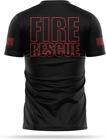 13FA FIRE Rescue Utility Shirts for Men - USA Patriotic Lightweight Tee - Micro Polyester, Moisture-Wicking Quick-Dry. in Saudi Arabia
