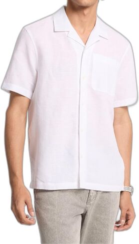 Michael Kors Men's Short Sleeve Linen Camp Shirt in Saudi Arabia