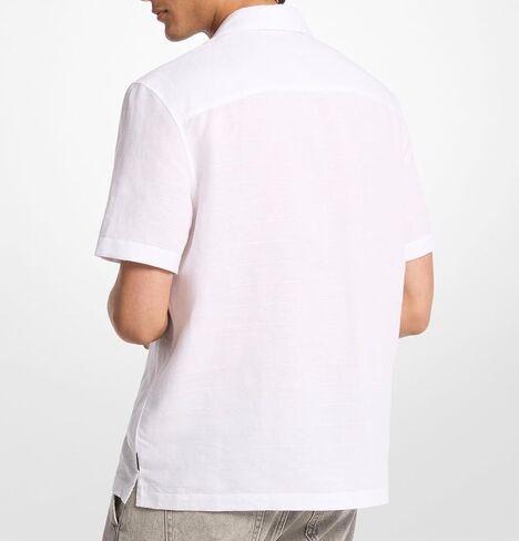 Michael Kors Men's Short Sleeve Linen Camp Shirt in Saudi Arabia
