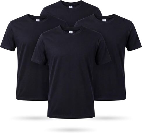 Cotton King Mens Cotton Blend Crew Neck T-Shirt Ultrasoft Athletic Fit T Shirts for Men Short Sleeve Solid Casual Tee in Kuwait