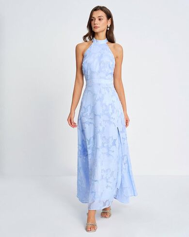 RIHOAS Women Casual Dress Halter Neck Sleeveless Floral Print Flowy A-Line Midi Sundress Beach Vacation Summer Dress in Saudi Arabia