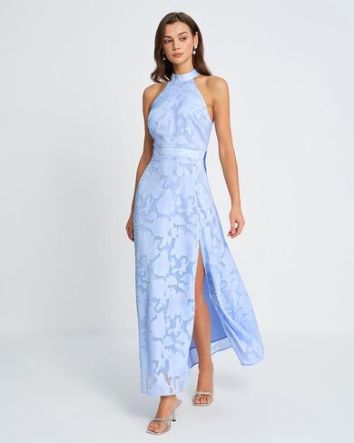 RIHOAS Women Casual Dress Halter Neck Sleeveless Floral Print Flowy A-Line Midi Sundress Beach Vacation Summer Dress in Saudi Arabia