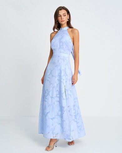 RIHOAS Women Casual Dress Halter Neck Sleeveless Floral Print Flowy A-Line Midi Sundress Beach Vacation Summer Dress in Saudi Arabia