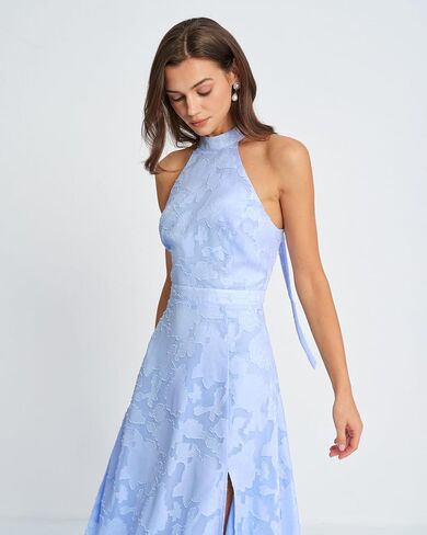 RIHOAS Women Casual Dress Halter Neck Sleeveless Floral Print Flowy A-Line Midi Sundress Beach Vacation Summer Dress in Saudi Arabia