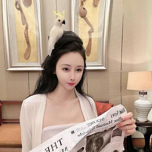 Creative Parrot Headband, Handmade Art White Parrot Headband Hair Accessories Party Supplies Cute Costume for Women in Saudi Arabia