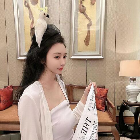 Creative Parrot Headband, Handmade Art White Parrot Headband Hair Accessories Party Supplies Cute Costume for Women in Saudi Arabia