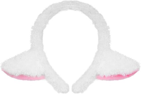 Lamb Ears Headband White Furry Sheep Ears Headband for Halloween Party Dress Up in Saudi Arabia