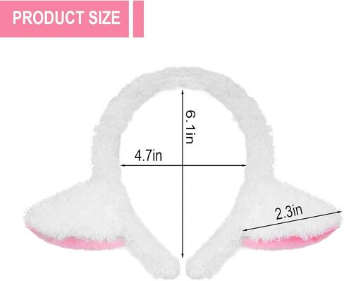 Lamb Ears Headband White Furry Sheep Ears Headband for Halloween Party Dress Up in Saudi Arabia