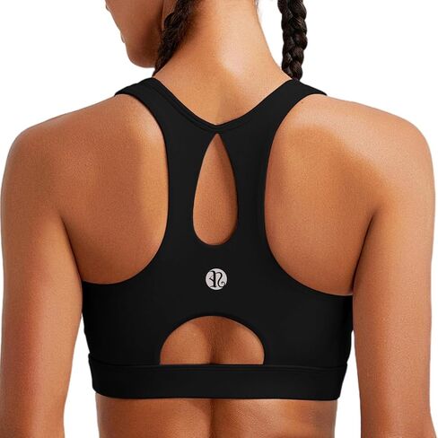 Girl Girl Sports Bras for Women High Support ، Racerback مصبوب كأس الرياضة حمالة صدر التمرين الرياضية مع مخيط في وسادات in Kuwait