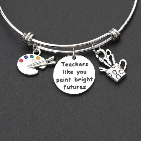 CHOORO Art Teacher Bracelet Gift Teacher Appreciation Gift Paint Palette Bracelet Teachers Like You Paint Bright Futures in Kuwait