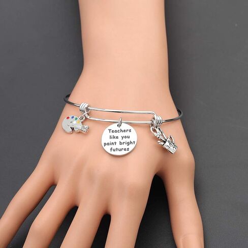CHOORO Art Teacher Bracelet Gift Teacher Appreciation Gift Paint Palette Bracelet Teachers Like You Paint Bright Futures in Kuwait