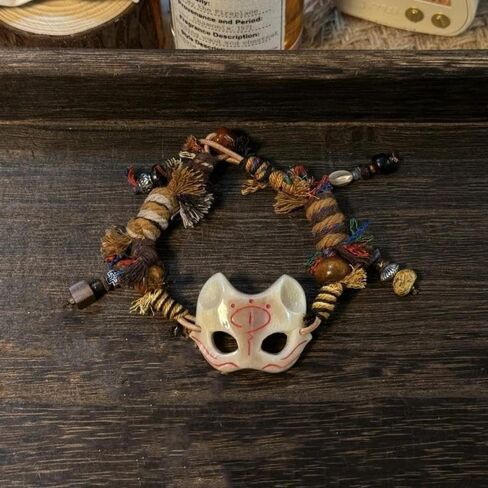 Acxico 2PCS Vintage Elegant Fox Mask Beaded Bracelet, Braided Rope Design for Comfortable Wear, All-Season Versatile Accessory Suitable for Daily Use & Casual Occasions in Kuwait