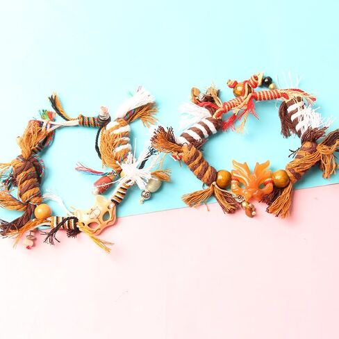 Acxico 2PCS Vintage Elegant Fox Mask Beaded Bracelet, Braided Rope Design for Comfortable Wear, All-Season Versatile Accessory Suitable for Daily Use & Casual Occasions in Kuwait