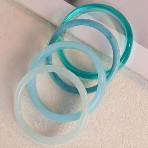 4PCS Elegant Retro Acrylic Bracelet Set, Simple Fashion Design Bangle Set for Women, Versatile Jewelry for Daily & Party Wear in Kuwait