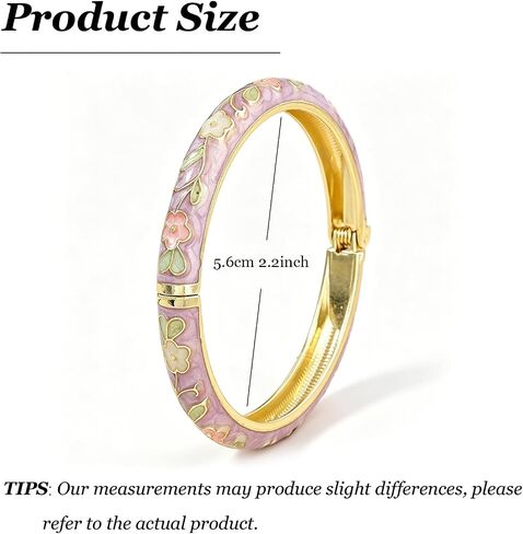 Vintage Flower Bangle for Women Cloisonne Enamel Bracelet Trendy Women's Bangle Chunky Bangles Colorful Enamel Bracelet Summer Elegant Vibrant Ethnic Jewelry Gifts in Saudi Arabia