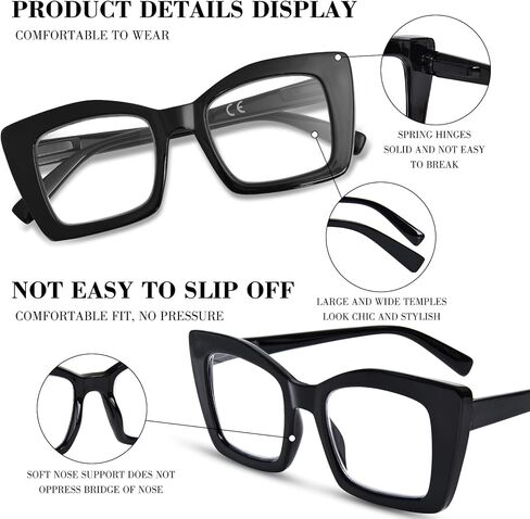 FONHCOO Oversized Progressive Reading Glasses for Women Men Large Square Blue Light Blocking Computer Readers in Saudi Arabia