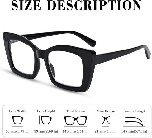 FONHCOO Oversized Progressive Reading Glasses for Women Men Large Square Blue Light Blocking Computer Readers in Saudi Arabia