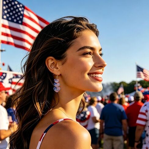 July 4th Independence Day Earrings American Flag USA 250th Anniversary Merchandise 1776 2026 250th Anniversary Celebration Gift Red White Blue USA Earring in Kuwait