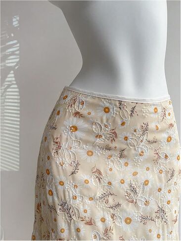 SOLY HUX Women's Floral Maxi Skirt Boho Embroidered Low Rise Flowy Vacation Skirts in Kuwait
