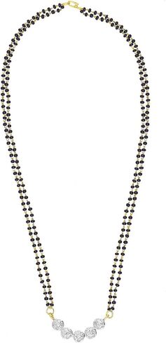 Efulgenz Indian Mangalsutra for Women Indian Bollywood Traditional Ethnic CZ Mangalsutra Pendant Necklace Black Beads Mangalsutra Jewelry for Women in Kuwait