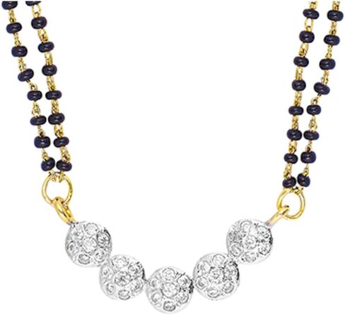 Efulgenz Indian Mangalsutra for Women Indian Bollywood Traditional Ethnic CZ Mangalsutra Pendant Necklace Black Beads Mangalsutra Jewelry for Women in Kuwait