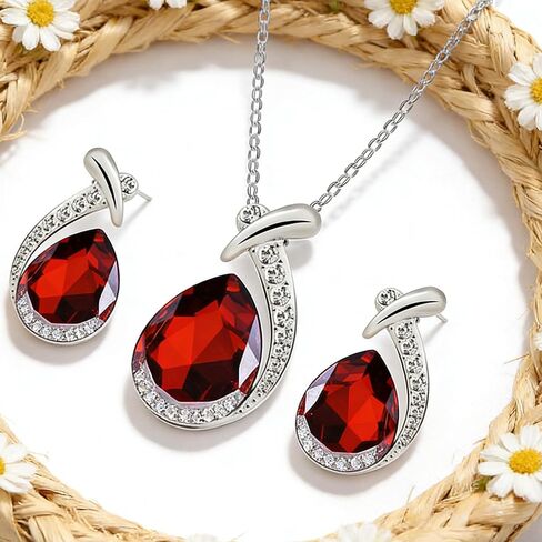 3/4/5Pcs Teardrop Jewelry Set Earrings Necklace for Wedding Evening Party Makeup Supplies Holiday Party Gift in Kuwait
