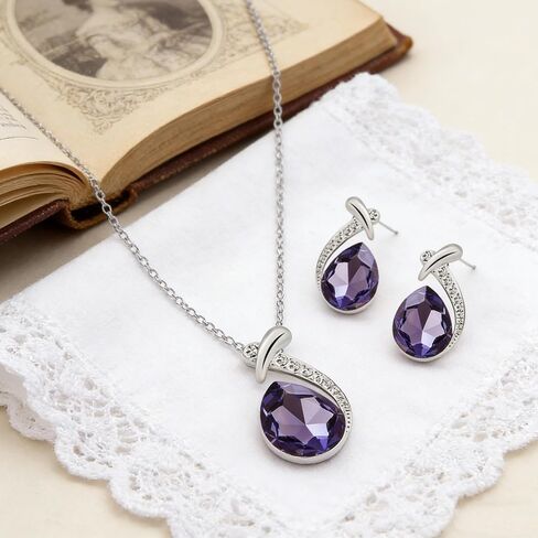 3/4/5Pcs Teardrop Jewelry Set Earrings Necklace for Wedding Evening Party Makeup Supplies Holiday Party Gift in Kuwait