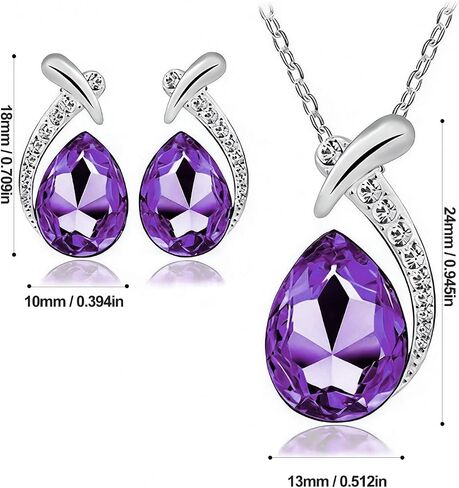 3/4/5Pcs Teardrop Jewelry Set Earrings Necklace for Wedding Evening Party Makeup Supplies Holiday Party Gift in Kuwait