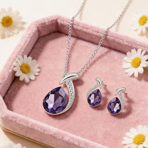3/4/5Pcs Teardrop Jewelry Set Earrings Necklace for Wedding Evening Party Makeup Supplies Holiday Party Gift in Kuwait