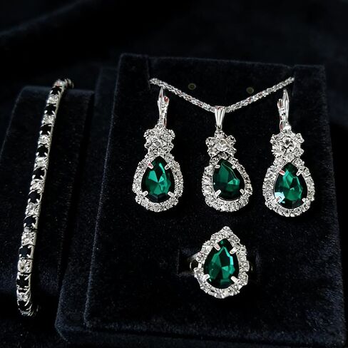 3/4/5Pcs Teardrop Jewelry Set Earrings Necklace for Wedding Evening Party Makeup Supplies Holiday Party Gift in Kuwait