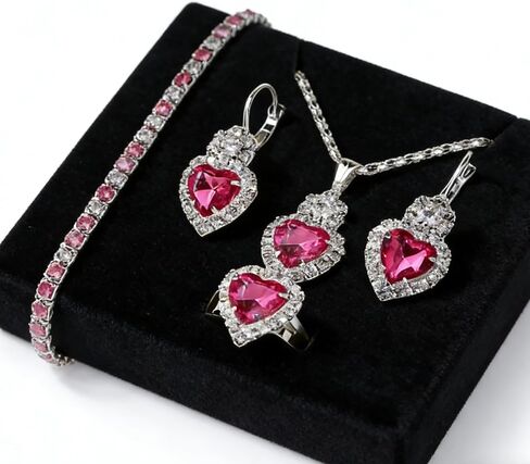 3/4/5Pcs Teardrop Jewelry Set Earrings Necklace for Wedding Evening Party Makeup Supplies Holiday Party Gift in Kuwait
