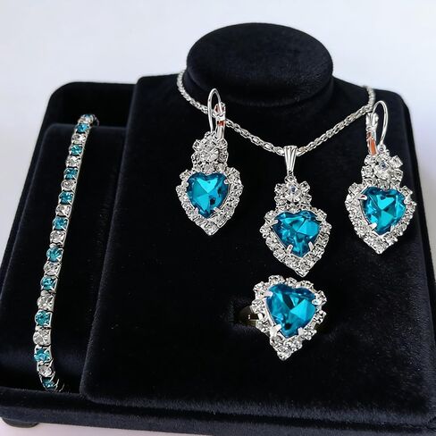 3/4/5Pcs Teardrop Jewelry Set Earrings Necklace for Wedding Evening Party Makeup Supplies Holiday Party Gift in Kuwait