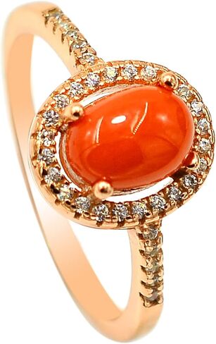 5 Cts Natural Red Coral Cabochon Gemstone Ring Earring Pendant Women Jewelry Set 925 Sterling Silver May Birthstone Wedding Jewelry For Bridal Gift in Kuwait