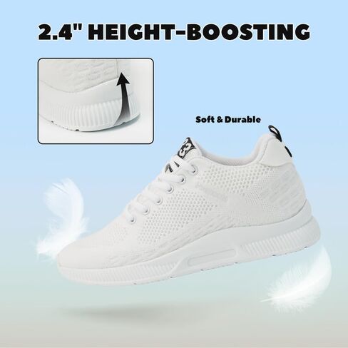 Men's Invisible Height Increasing Elevator Shoes Lightweight Sport Shoes Height-Boosting Non-Slip Sneakers 2.4'' Taller in Saudi Arabia