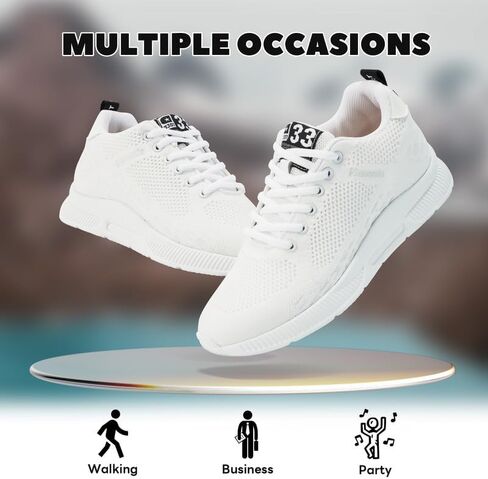Men's Invisible Height Increasing Elevator Shoes Lightweight Sport Shoes Height-Boosting Non-Slip Sneakers 2.4'' Taller in Saudi Arabia