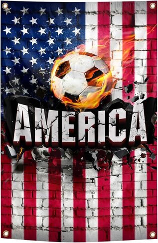 American Flag Backdrop Football Tapestry 2x3 Feet Wall Hanging Soccer Decor for Living Room Office Club Sports Activities Party Indoor and Outdoor Decor in Kuwait