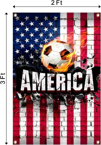 American Flag Backdrop Football Tapestry 2x3 Feet Wall Hanging Soccer Decor for Living Room Office Club Sports Activities Party Indoor and Outdoor Decor in Kuwait