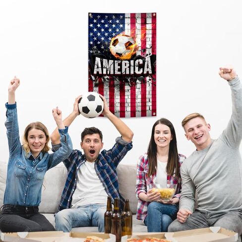 American Flag Backdrop Football Tapestry 2x3 Feet Wall Hanging Soccer Decor for Living Room Office Club Sports Activities Party Indoor and Outdoor Decor in Kuwait