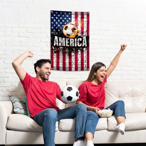 American Flag Backdrop Football Tapestry 2x3 Feet Wall Hanging Soccer Decor for Living Room Office Club Sports Activities Party Indoor and Outdoor Decor in Kuwait