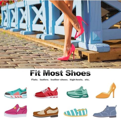4 Pairs Heel Grips & Pads for Loose Shoes - Stop Slip, Prevent Blisters, Improve Fit & Comfort Pale Apricot/Black in Kuwait
