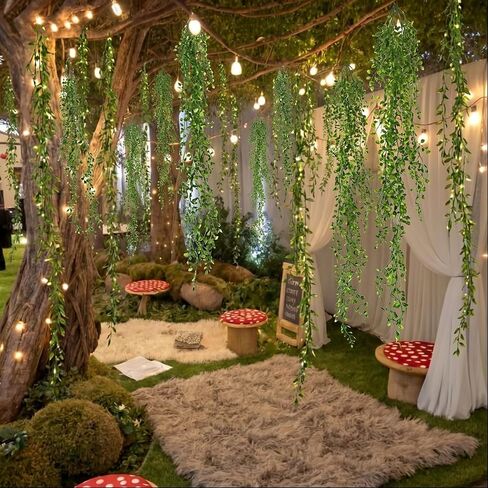 Bucherry 46 Pcs 3D Classroom Tree Wall Decoration Back to School DIY Ceiling Artificial Willow Vine Branch with Light Elementary Preschool Bulletin Board Decor for Enchant Fairy Reading Corner(Vines) in Kuwait
