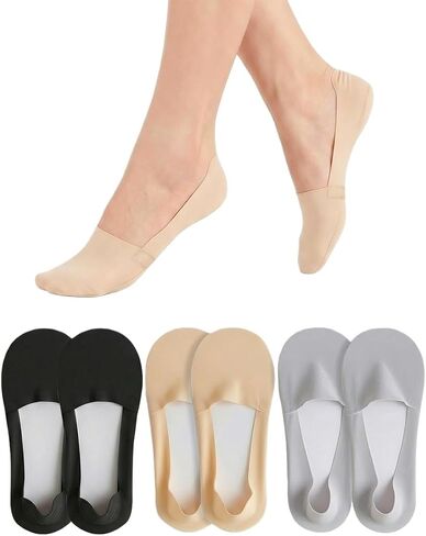 Honnesserry Womens No Show Socks Nylon Non Slip Invisible Low Cut Liners Thin Silk Socks for Flats Loafers 6 Pairs in Saudi Arabia